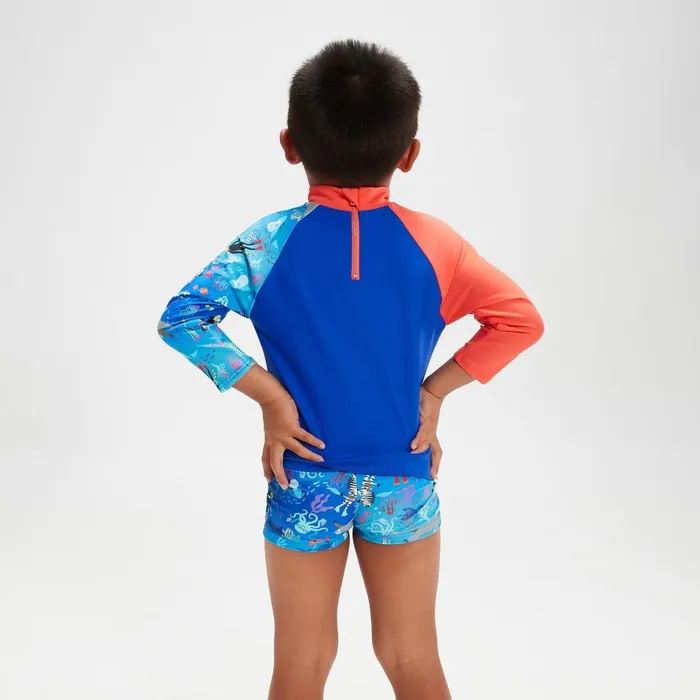 Kids Boy039s Rash Vests Speedo Infant Boys039 Long Sleeve Printed Rash Top CoralBlue Kids Boy039s Rash Vests Speedo Infant Boys039 Long Sleeve Printed Rash Top CoralBlue