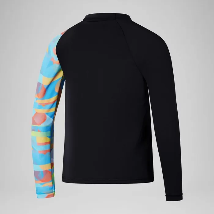 Kids Boy039s Swimwear Speedo Boys039 Digital Long Sleeve Rash Top BlackBlue