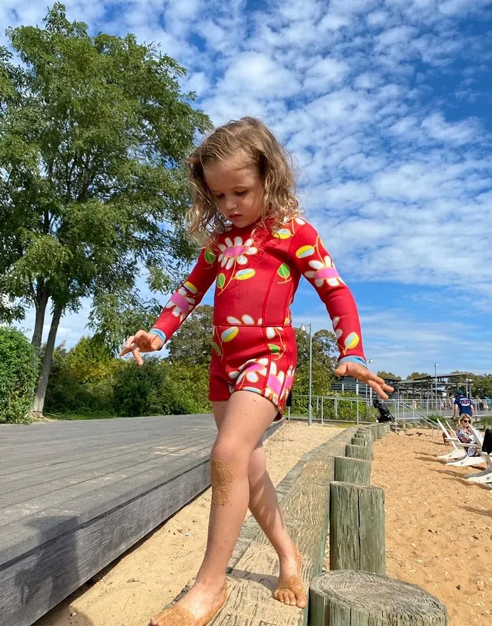 Kids Floral Wetsuit 8211 Red Women Cynthia Rowley Surf and Swim