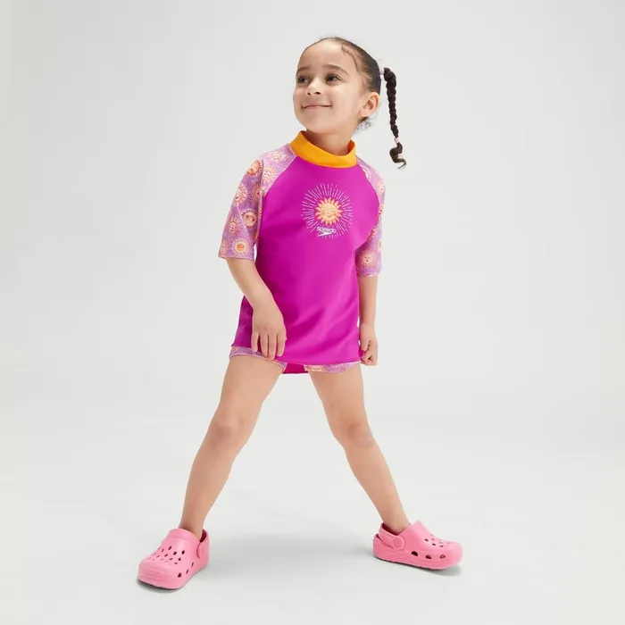 Kids Girl039s Rash Vests Speedo Infant Girls039 Digital Short Sleeve Rash Top Set PurpleYellow Kids Girl039s Rash Vests Speedo Infant Girls039 Digital Short Sleeve Rash Top Set PurpleYellow