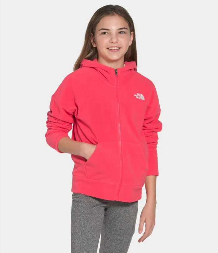 Kids Glacier Full Zip Hoodie Paradise Pink The North Face Tops