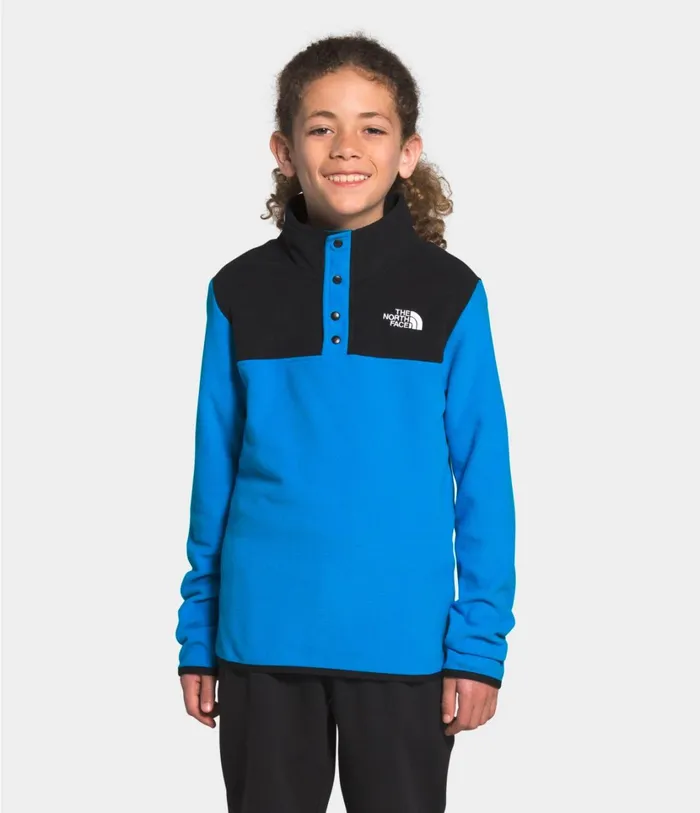 Kids Glacier Snap Pullover Clear Lake Blue The North Face Fleece