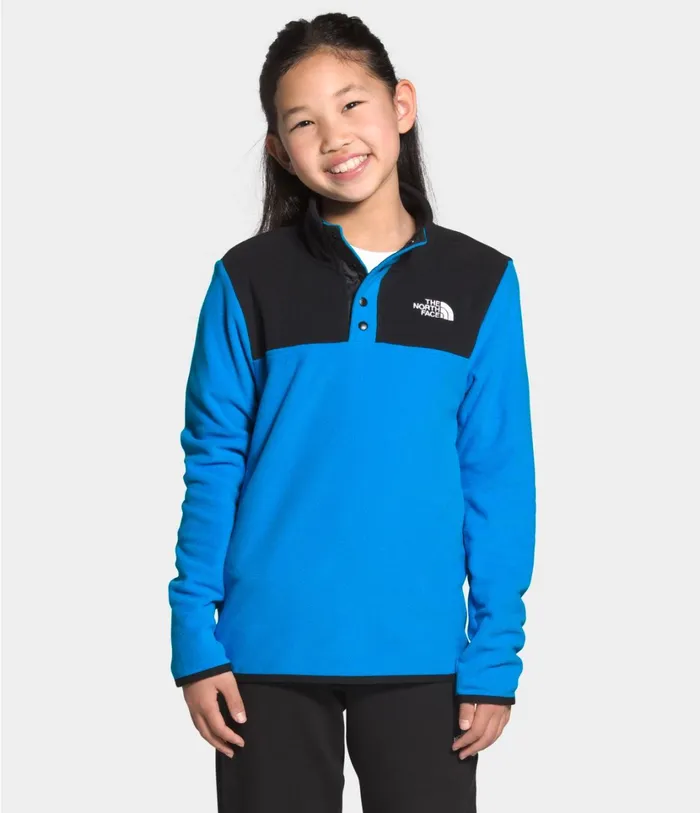 Kids Glacier Snap Pullover Clear Lake Blue The North Face Fleece