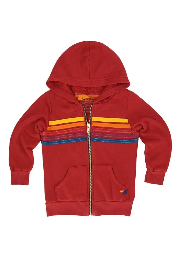 Kids Hoodies Aviator Nation 5 Stripe Hoodie 8211 Red