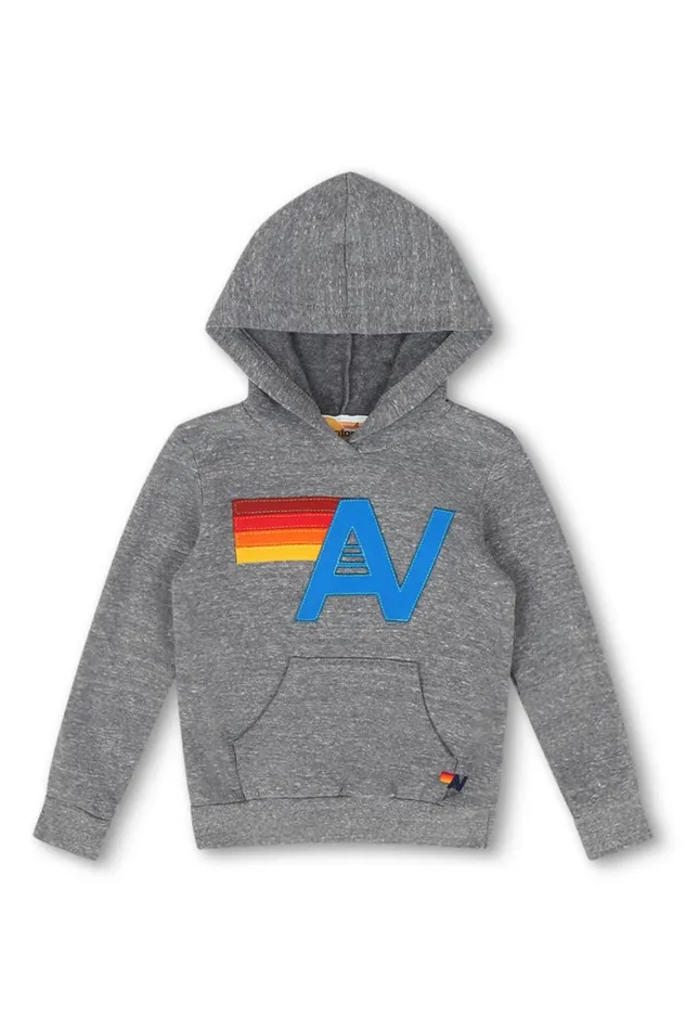 Kids Hoodies Aviator Nation Logo Stitch Pullover Hoodie 8211 Heather Grey