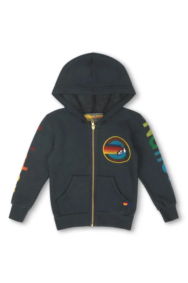 Kids Hoodies Aviator Nation Zip Hoodie 8211 Charcoal
