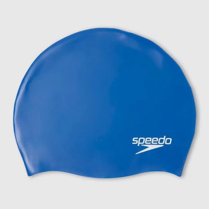 Kids Kid039s Caps Speedo Junior Plain Moulded Silicone Swim Cap Blue
