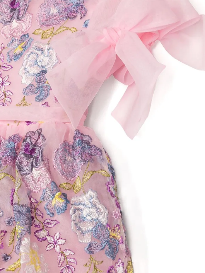 Kids Marchesa Gowns FlowerEmbroidered Organza Gown Glicine Kids Marchesa Gowns FlowerEmbroidered Organza Gown Glicine