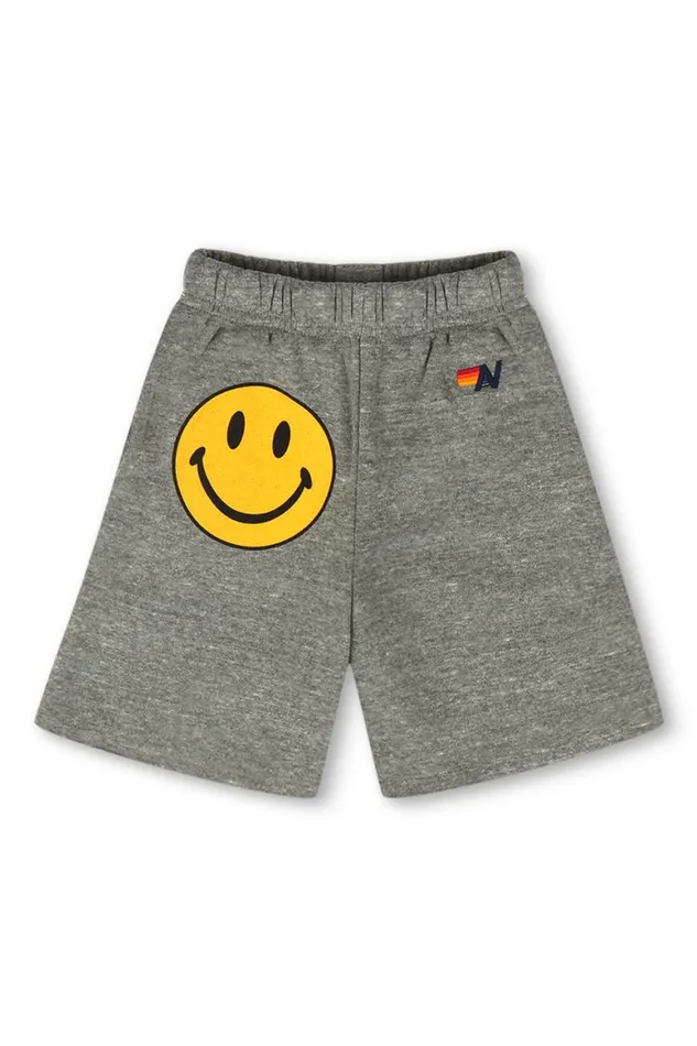 Kids Shorts Aviator Nation Smiley Sweatshorts 8211 Heather Grey