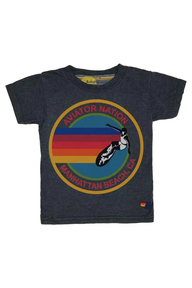 Kids Tees Aviator Nation Manhattan Beach Tee 8211 Charcoal