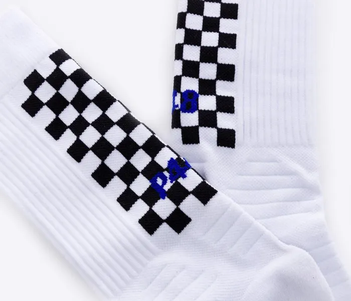 Laces and Accessories WomensMens P448 Socks WhiteCheck