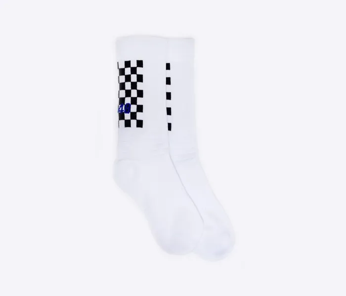 Laces and Accessories WomensMens P448 Socks WhiteCheck