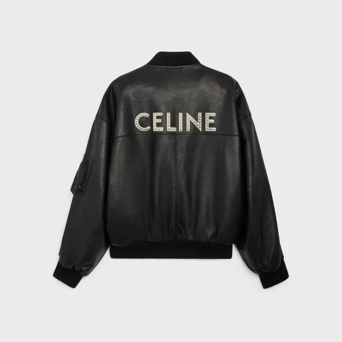 Leather Bomber Jacket In Soft English Lambskin Black Men CELINE LEATHER