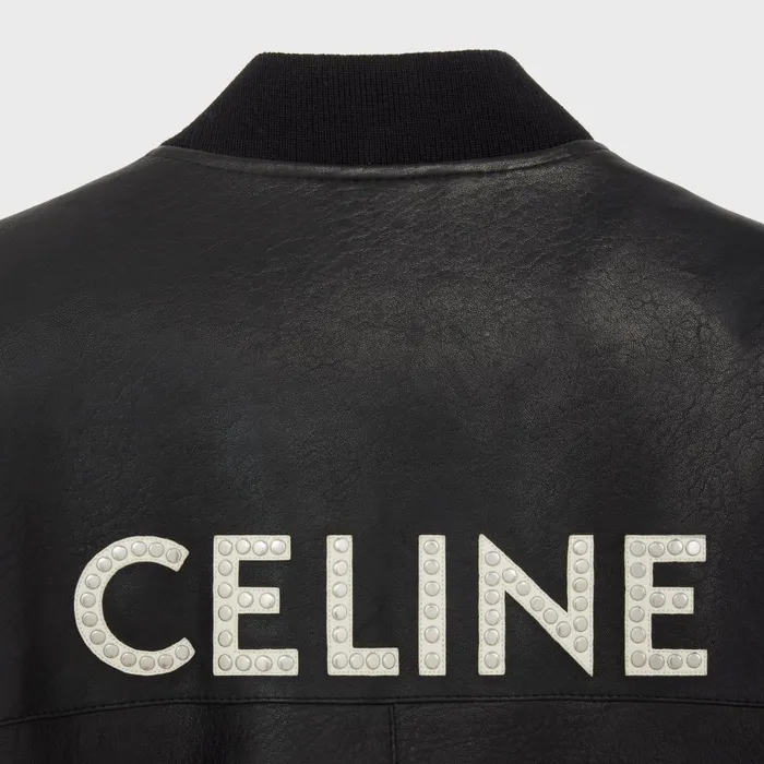 Leather Bomber Jacket In Soft English Lambskin Black Men CELINE LEATHER