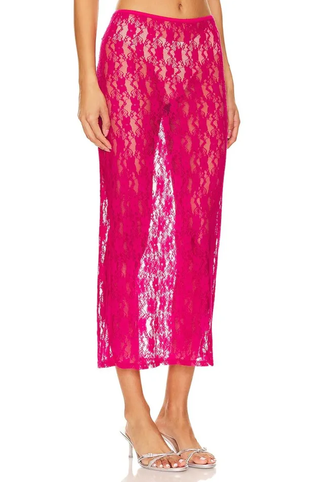 Lia Sheer Skirt Hot Pink Women Lovers and Friends Skirts