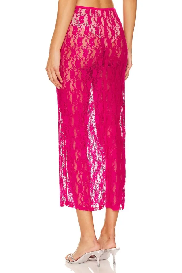 Lia Sheer Skirt Hot Pink Women Lovers and Friends Skirts
