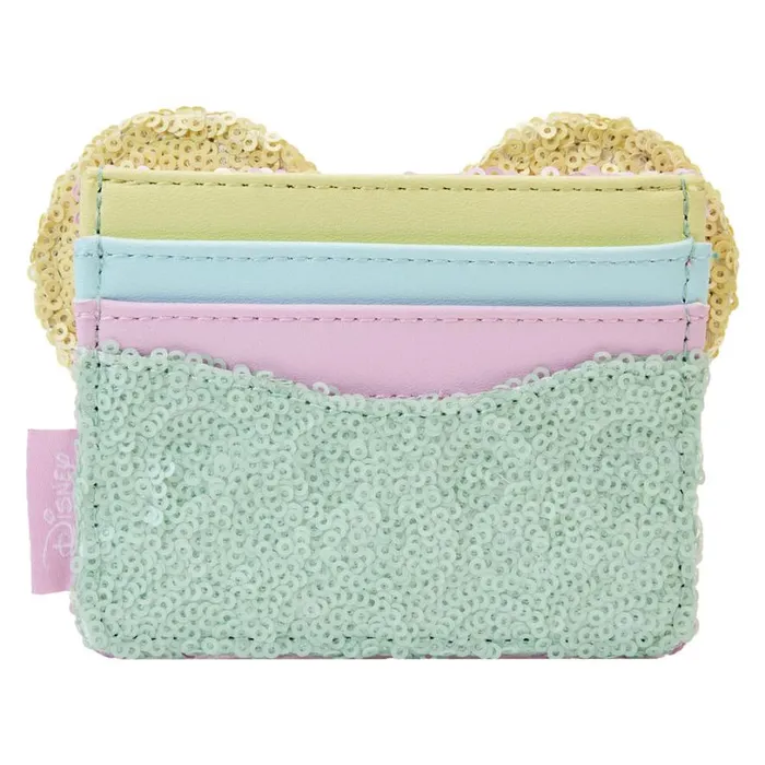 Limited Edition Exclusive 8211 Minnie Mouse Pastel Sequin Card Holder Unisex Loungefly Bags and Wallets