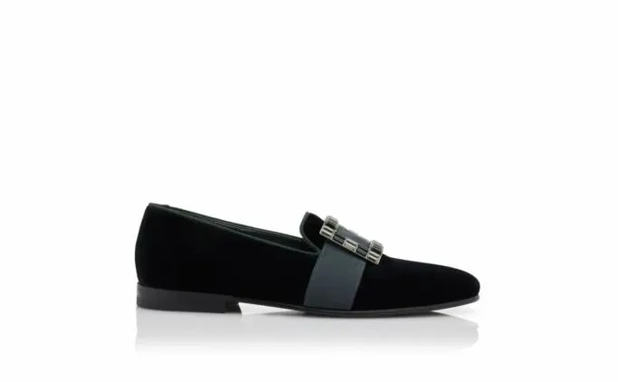 Loafers Men Manolo Blahnik EATONDark Green Velvet Buckled Loafers Loafers Men Manolo Blahnik EATONDark Green Velvet Buckled Loafers