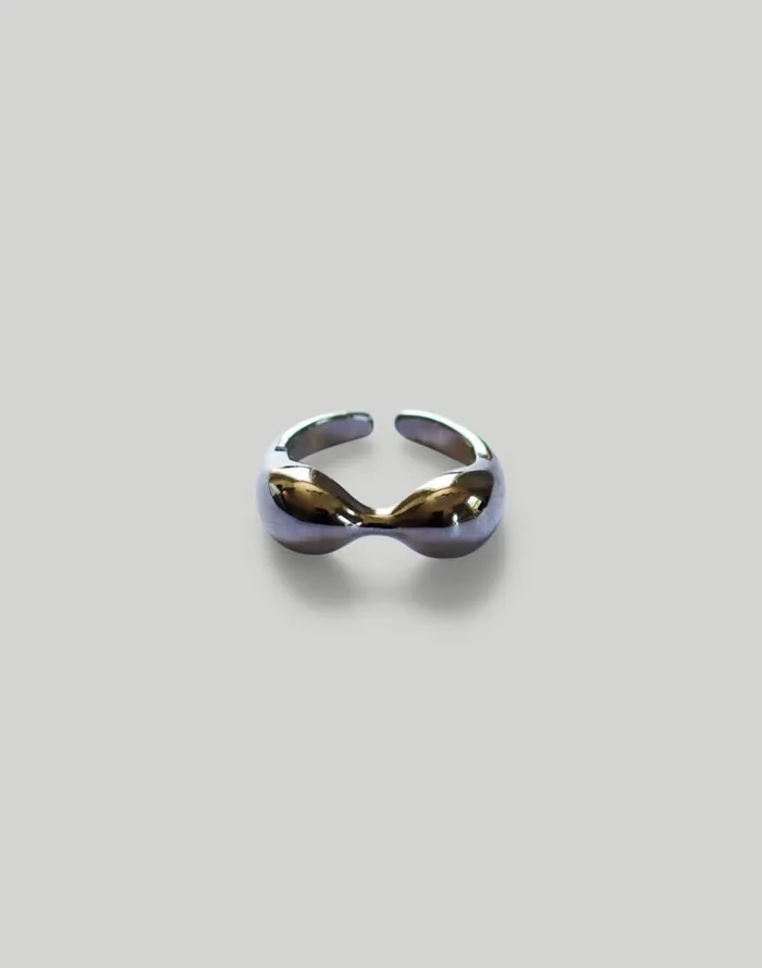 Madewell Abcrete and Co Chunky Bean Adjustable Ring Silver Women Jewelry