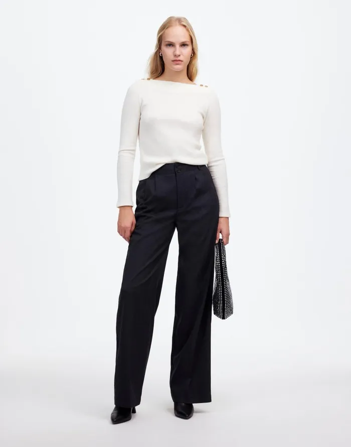 Madewell Boatneck LongSleeve Tee Antique Cream Women Tees