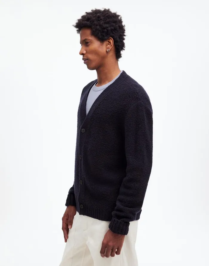 Madewell Boucl Cardigan Sweater Navy Men Sweaters