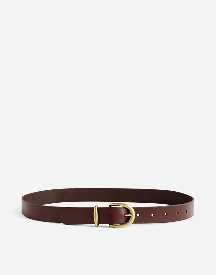 Madewell Classic Leather Belt Cherry Wood Women Belts