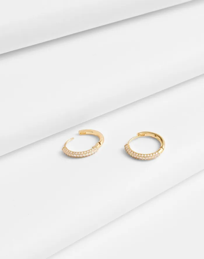 Madewell DemiFine Small Hoop Earrings 14k Gold Women Jewelry