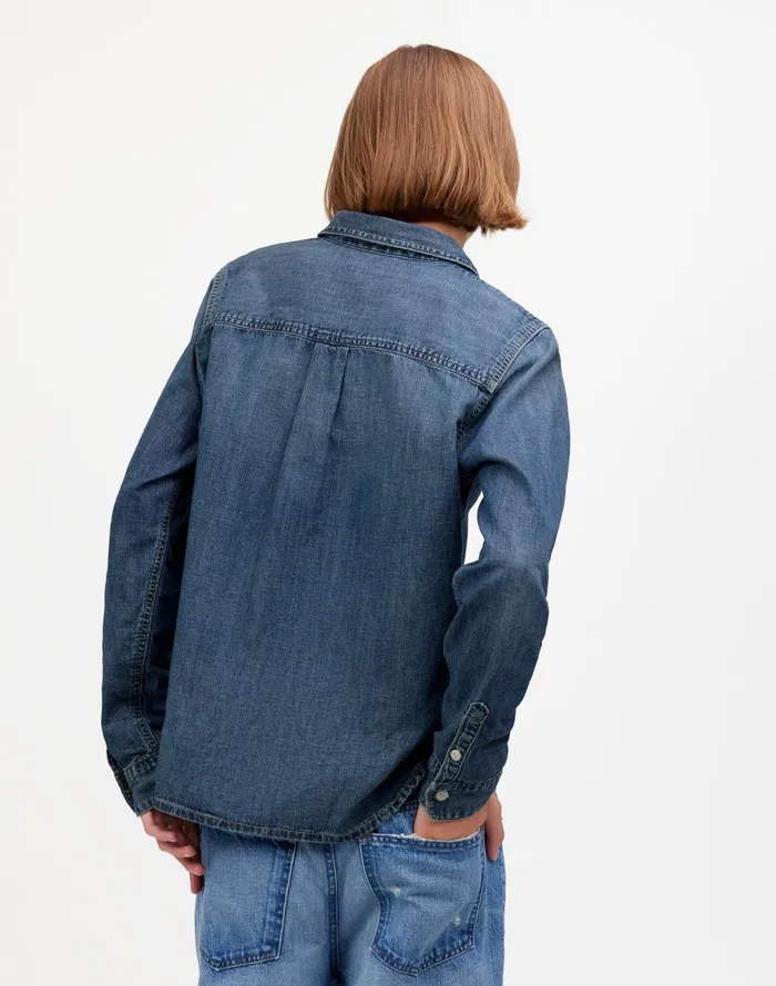 Madewell Denim Tuckable ButtonUp Shirt In Hillsborough Wash Hillsborough Wash Women Tops and Shirts