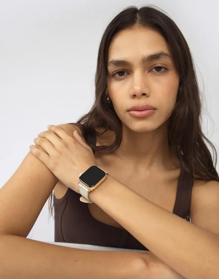 Madewell Hyer Goods Apple Watch Band White Gold 42444549 Mm White Women Jewelry