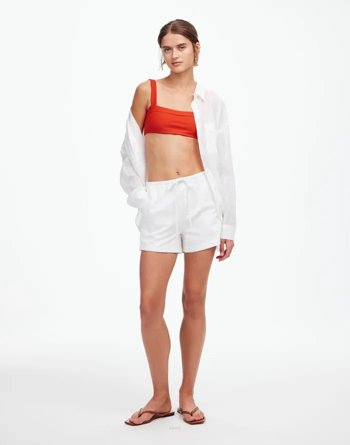 Madewell Jade Swim Coast Bikini Top Persimmon Women Swim