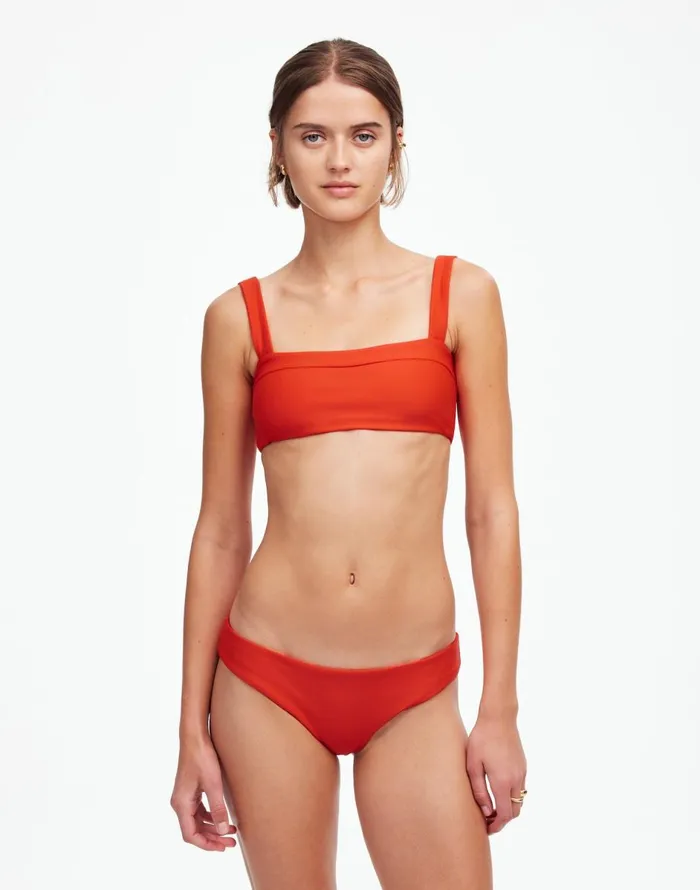Madewell Jade Swim Coast Bikini Top Persimmon Women Swim