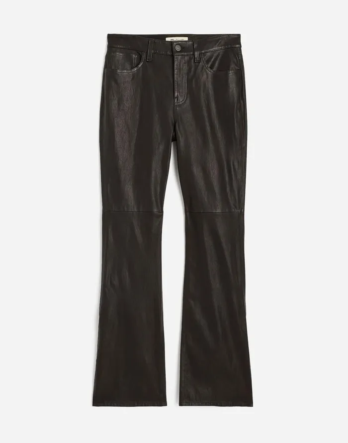 Madewell Kick Out FullLength Pants In Leather True Black Women Pants