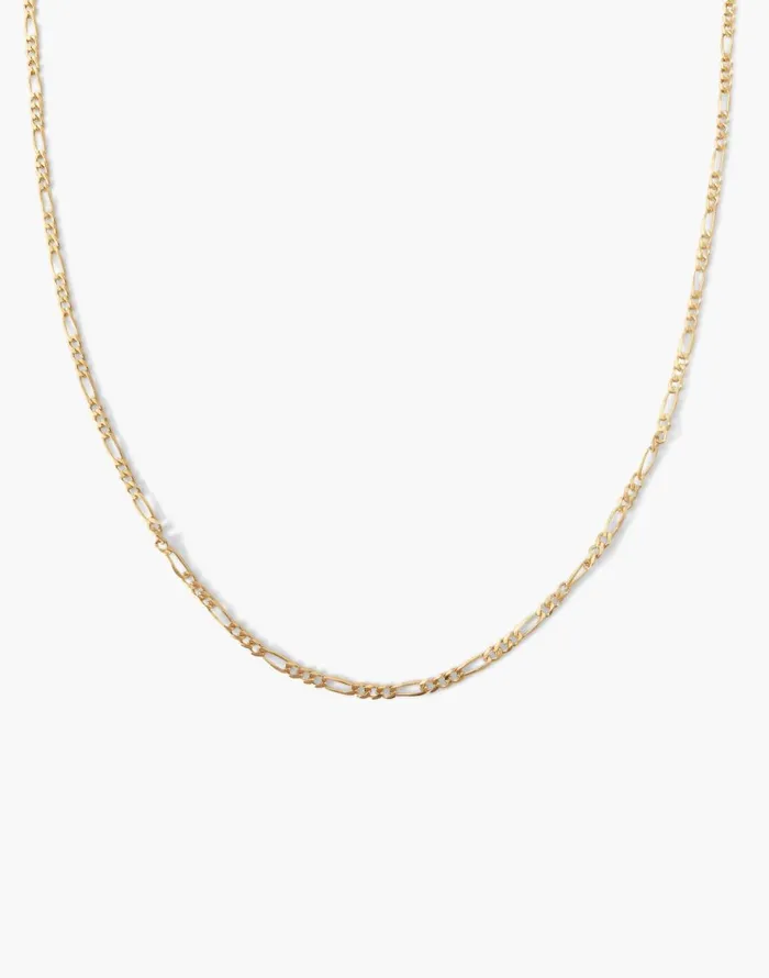 Madewell Kinn 14k Gold Kyle Figaro Chain Necklace Gold Women Jewelry