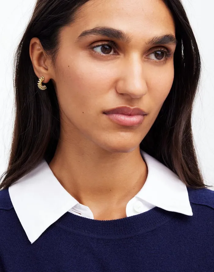 Madewell MultiRing Statement Stud Earrings Pale Gold Women Jewelry
