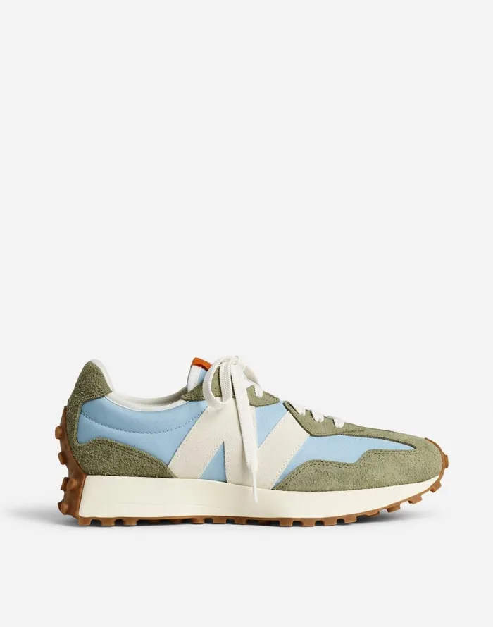 Madewell New Balance Unisex 327 Sneakers Dark Olivine Chrome Blue Women Sneakers