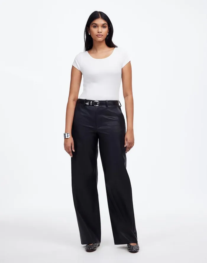 Madewell Regenerative Cotton Ribbed CapSleeve Tee White Women Tees