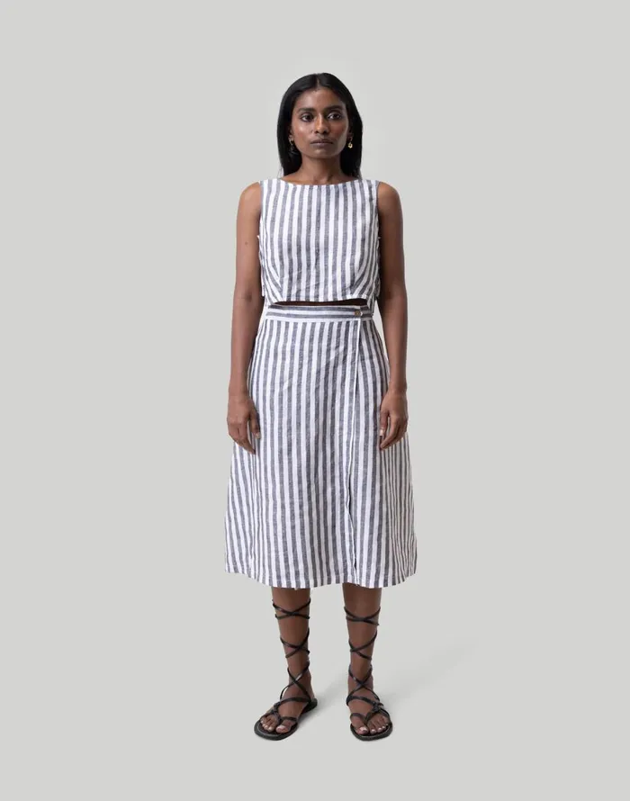 Madewell Reistor Overlap Midi Skirt White Women Skirts