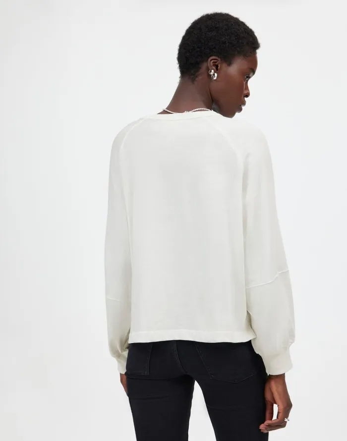 Madewell Relaxed LongSleeve Raglan Tee Eyelet White Women Tees
