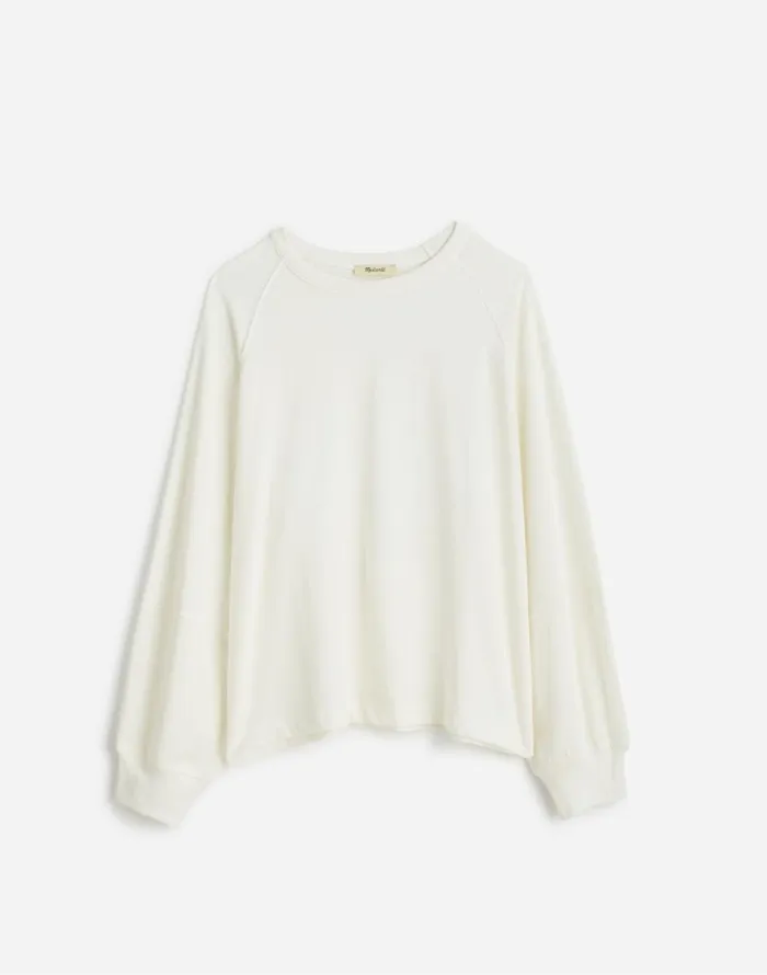 Madewell Relaxed LongSleeve Raglan Tee Eyelet White Women Tees
