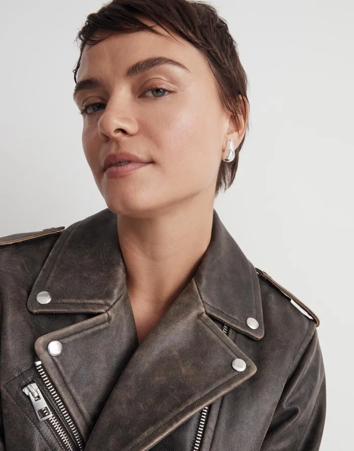 Madewell Sculptural Droplet Statement Earrings Light Silver Ox Women Jewelry