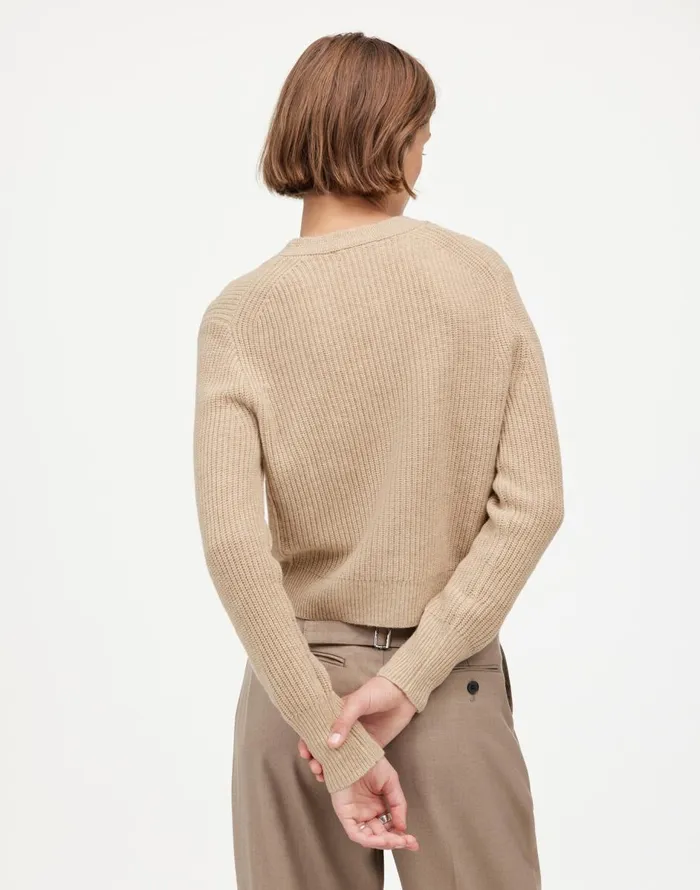 Madewell SoftWool ButtonFront Cardigan Heather Oatmeal Women Sweaters
