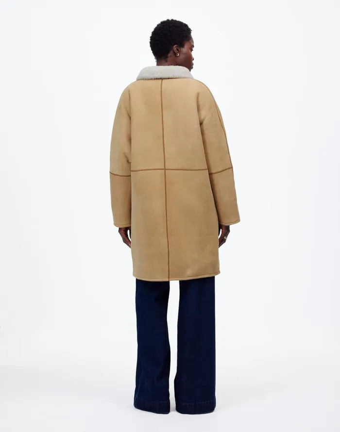 Madewell Suede Oversized Long Jacket Winter White Women Coats Jackets
