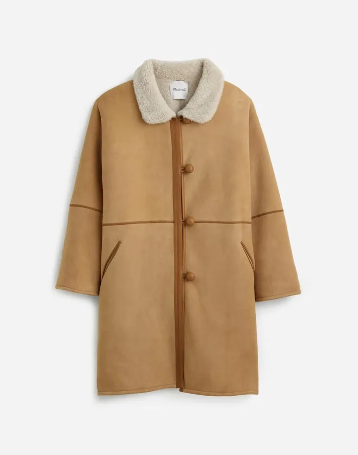 Madewell Suede Oversized Long Jacket Winter White Women Coats Jackets