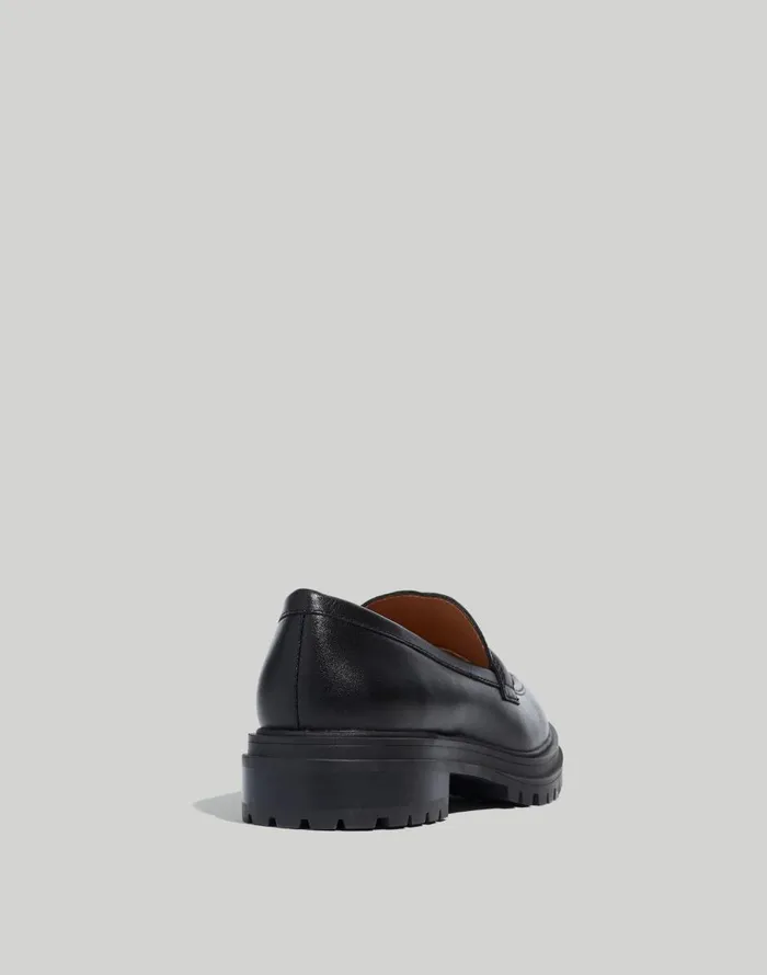 Madewell The Bradley Lugsole Loafer In Leather True Black Women Flats and Loafers
