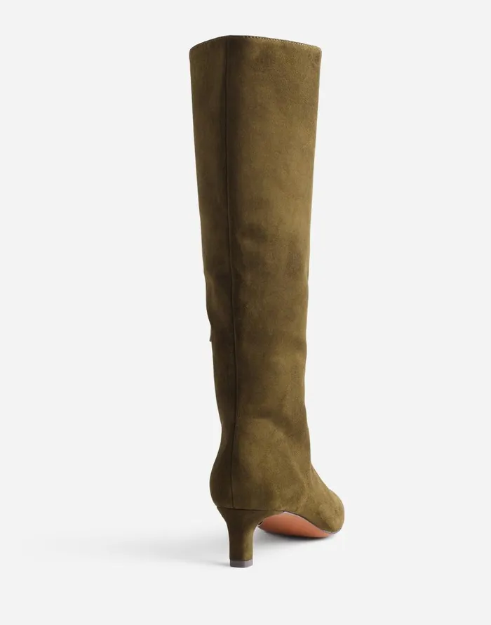 Madewell The Dimes KittenHeel Knee Boot Shaded Olive Women Boots