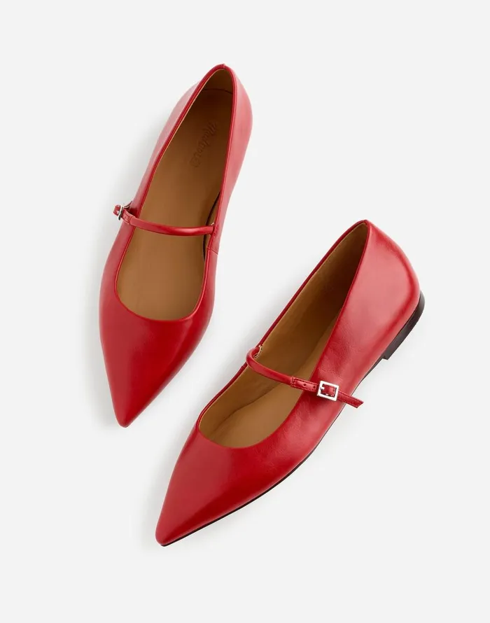 Madewell The Elsie Mary Jane Flat Bright Ember Women Flats and Loafers
