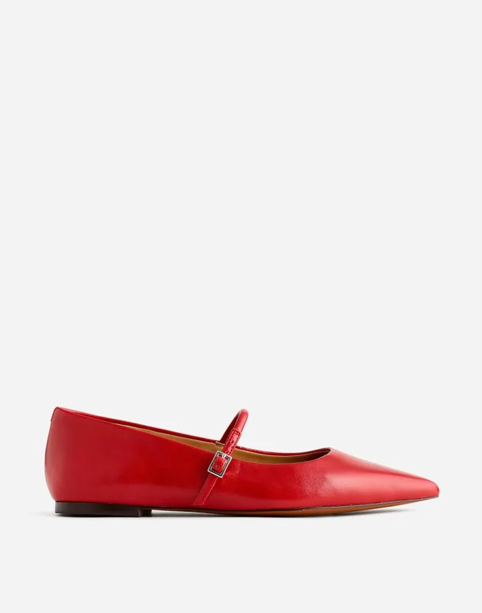 Madewell The Elsie Mary Jane Flat Bright Ember Women Flats and Loafers