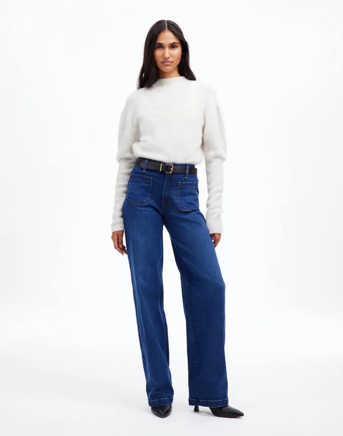 Madewell The Emmett WideLeg Full Length Jean Patch Pocket Edition Allentown Wash Women Jeans Madewell The Emmett WideLeg Full Length Jean Patch Pocket Edition Allentown Wash Women Jeans