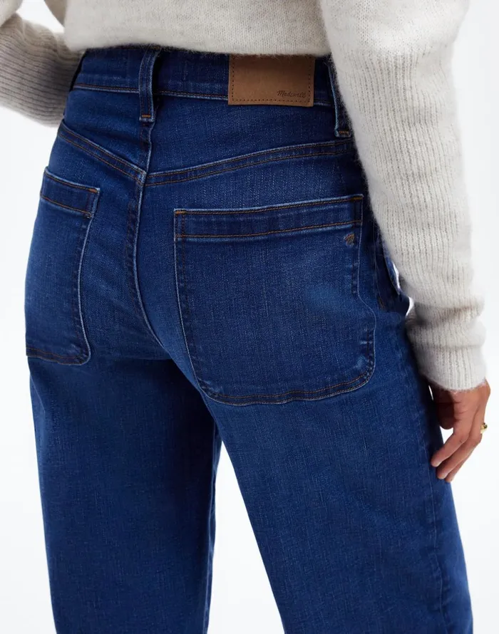 Madewell The Emmett WideLeg Full Length Jean Patch Pocket Edition Allentown Wash Women Jeans