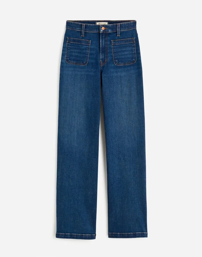 Madewell The Emmett WideLeg Full Length Jean Patch Pocket Edition Allentown Wash Women Jeans